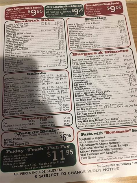 View menu, find locations, track orders. . Jacos pizzeria menu